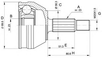 OPEN PARTS cvj508110 -  Шарнирный комплект, приводной вал